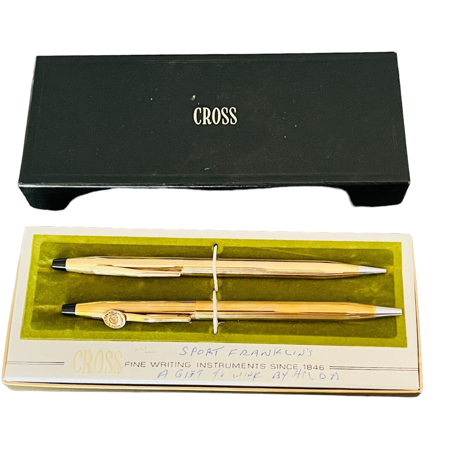 Vintage CROSS Pens Set - 12 K Gold Filled International CIVITAN Logo