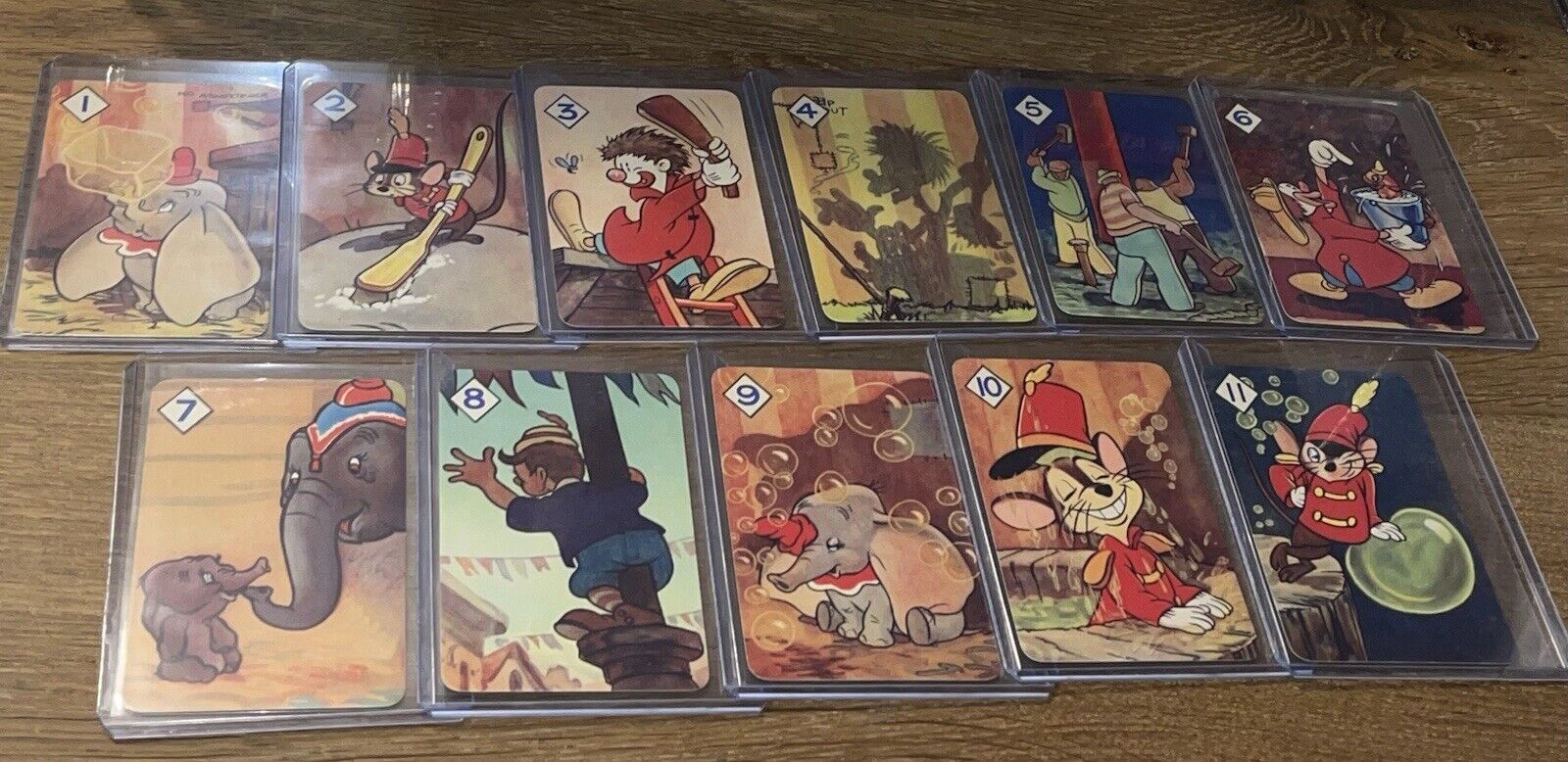 1939 Walt Disney 🎥 Mickey Mouse Ltd. Dumbo Movie Colored 11 Card Set RARE