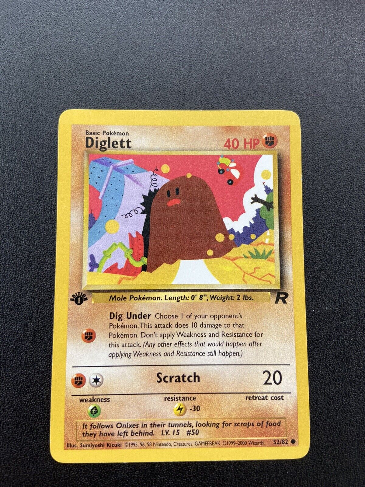 Pokémon Card WOTC 1999 1st Edition Diglett 52/82 Team Rocket -