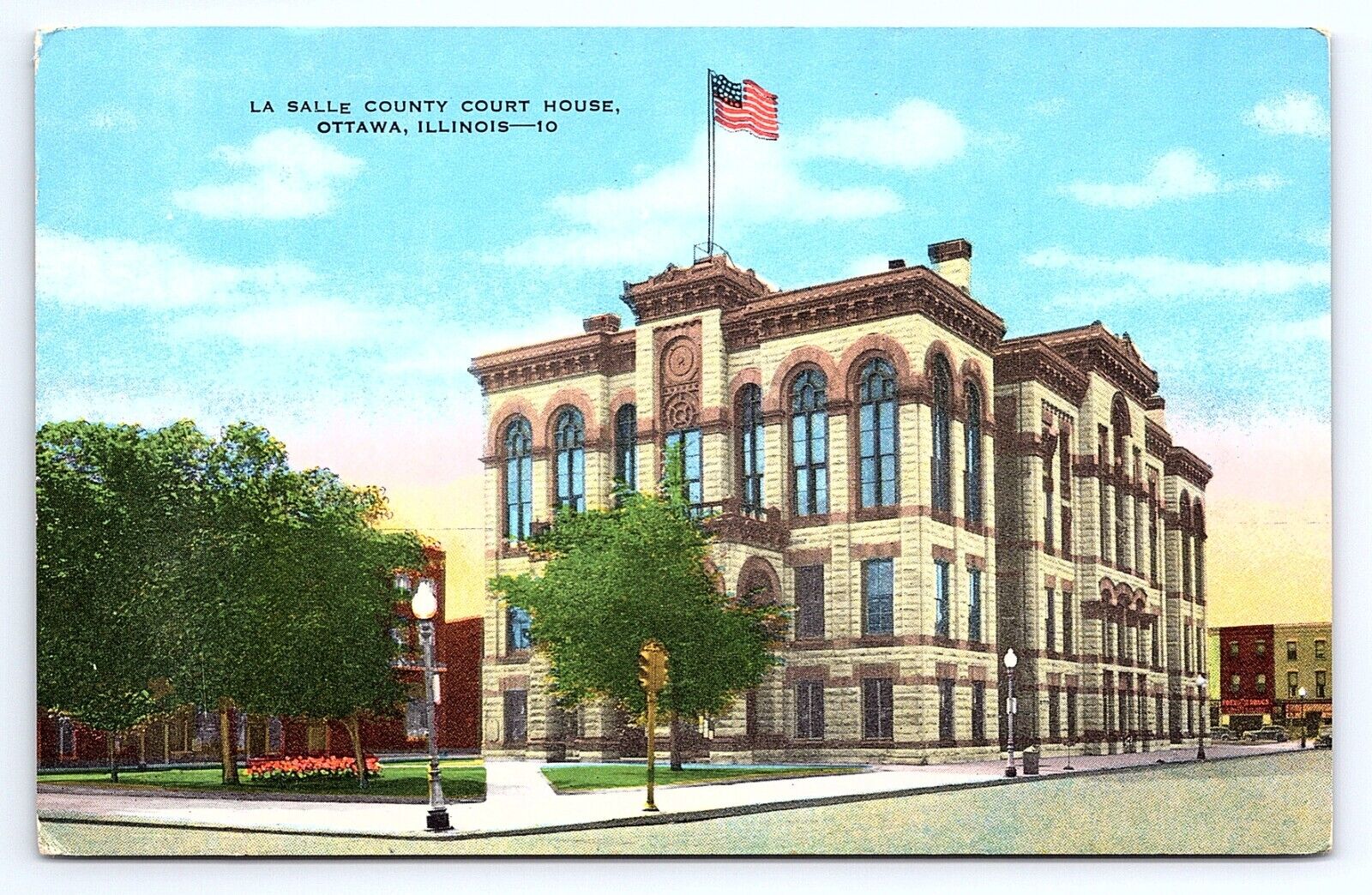 Postcard La Salle County Court House Ottawa Illinois IL