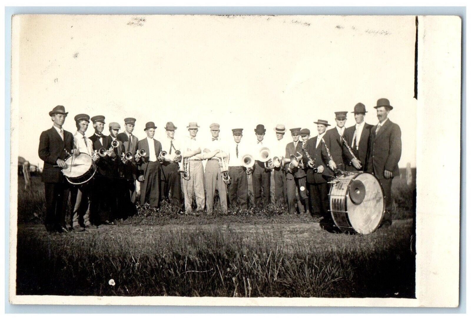 c1910\'s Musician Band Members Instruments RPPC Photo Unposted Antique Postcard