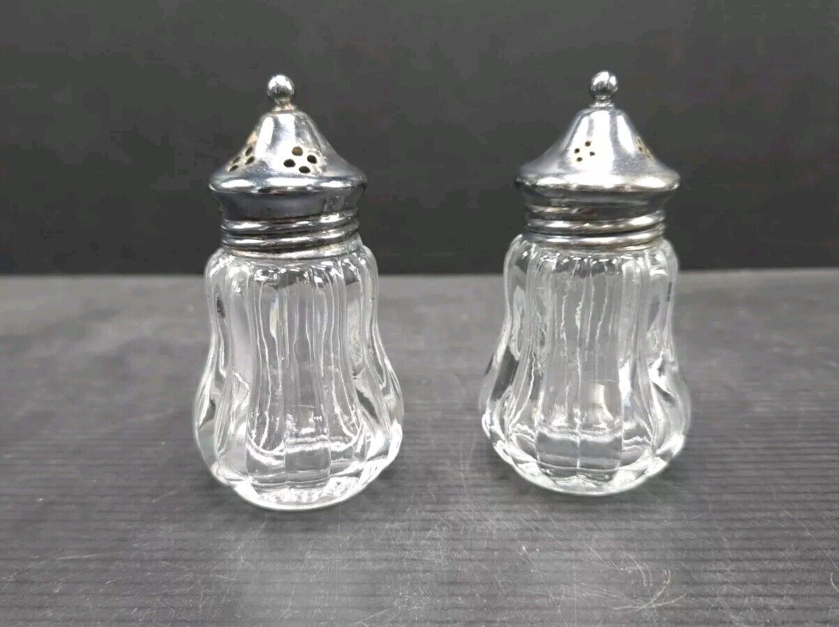 Victorian Style Salt and Pepper Shakers Silver Plated Excellent Condition