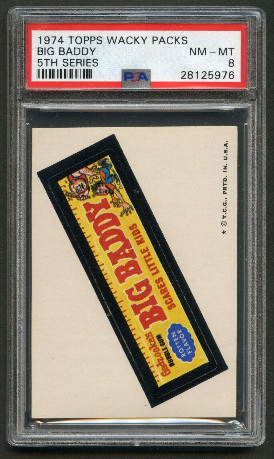 1974 Topps Wacky Packages Big Baddy PSA 8 5th Series Nice