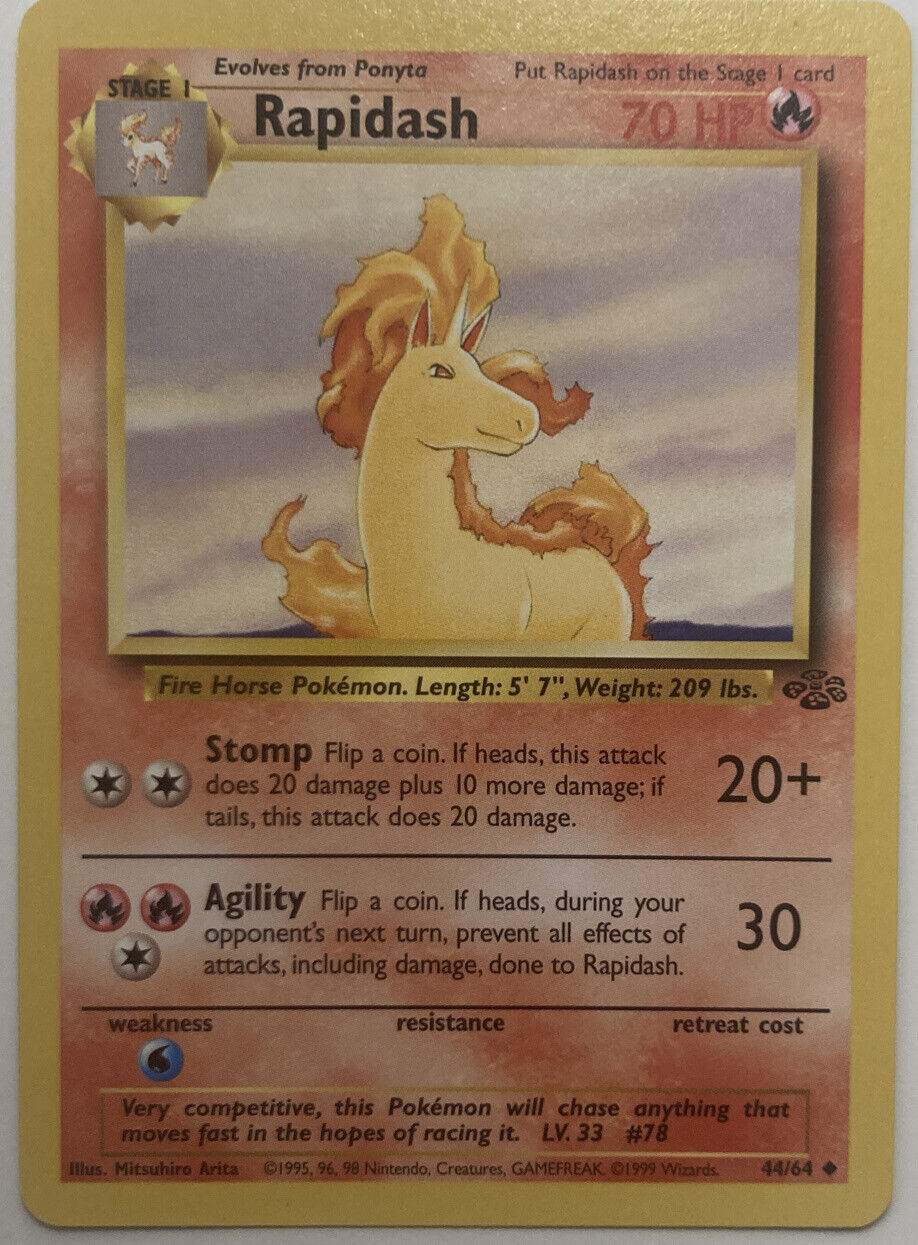 Pokemon Cards: 1st Edition Jungle Uncommon: Rapidash 44/64