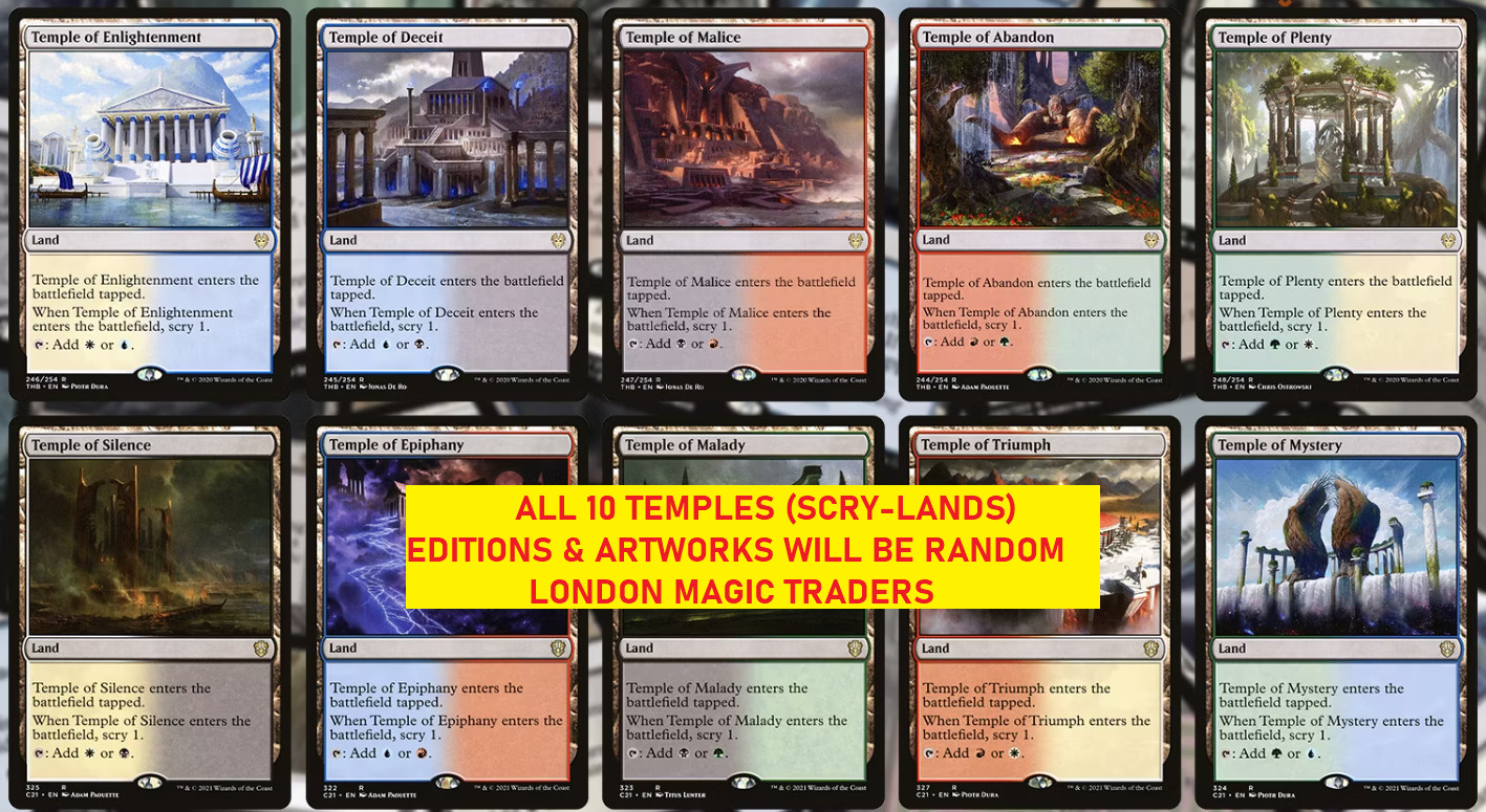 10 x TEMPLE (Scry-Land) ( Mixed Editions, Full Set = 1 of each ) [ EX ] [ MTG ]