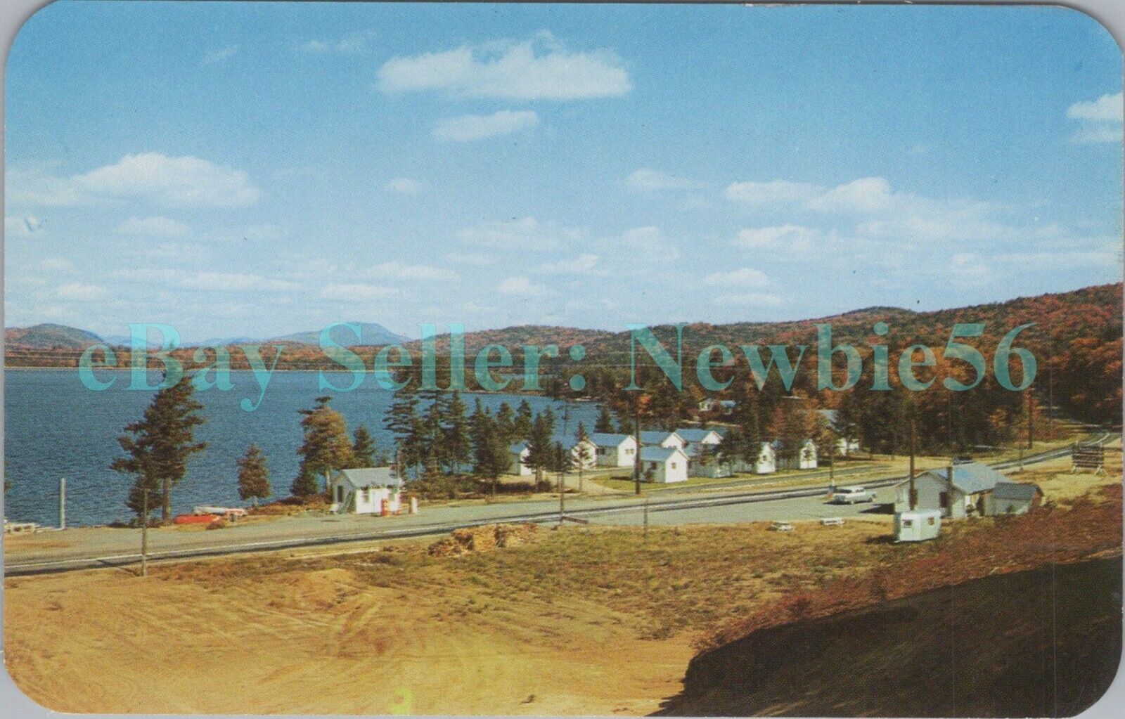 Raquette Lake NY - BURKE\'S CABINS & RESTAURANT - Postcard Roadside Adirondacks