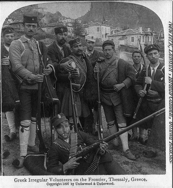 Greek Irregular Volunteers on the Frontier,Thessaly,Greece,c1897,Military