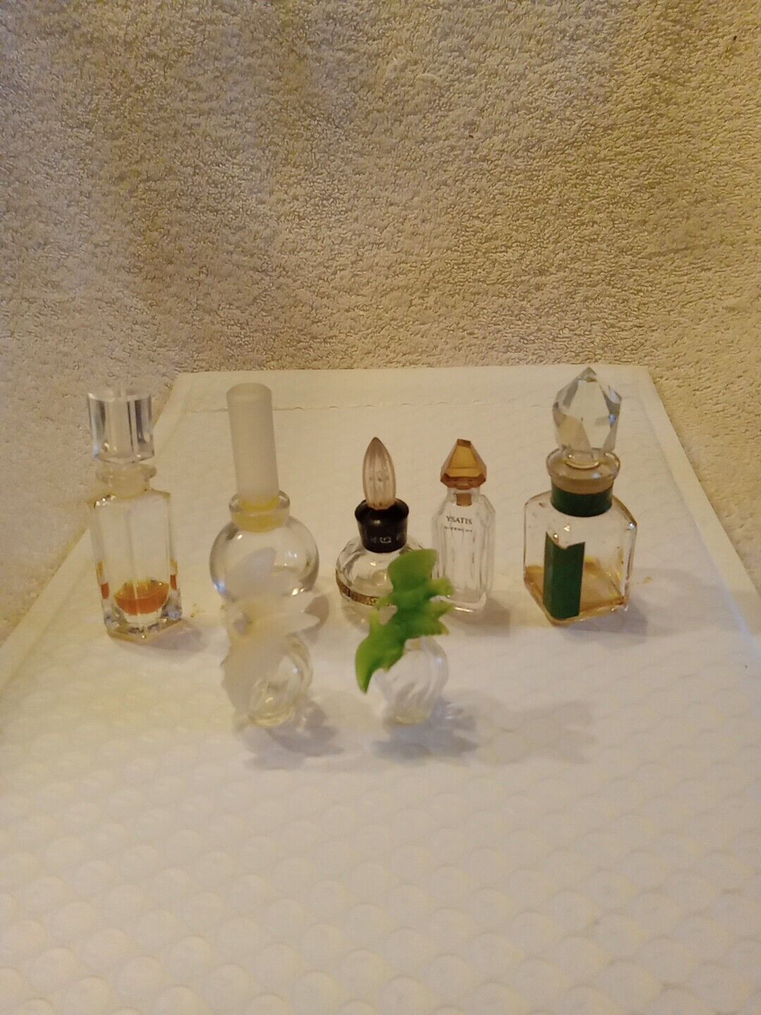 7 Vtg Empty  Refillable  Perfume Bottles Miniature 