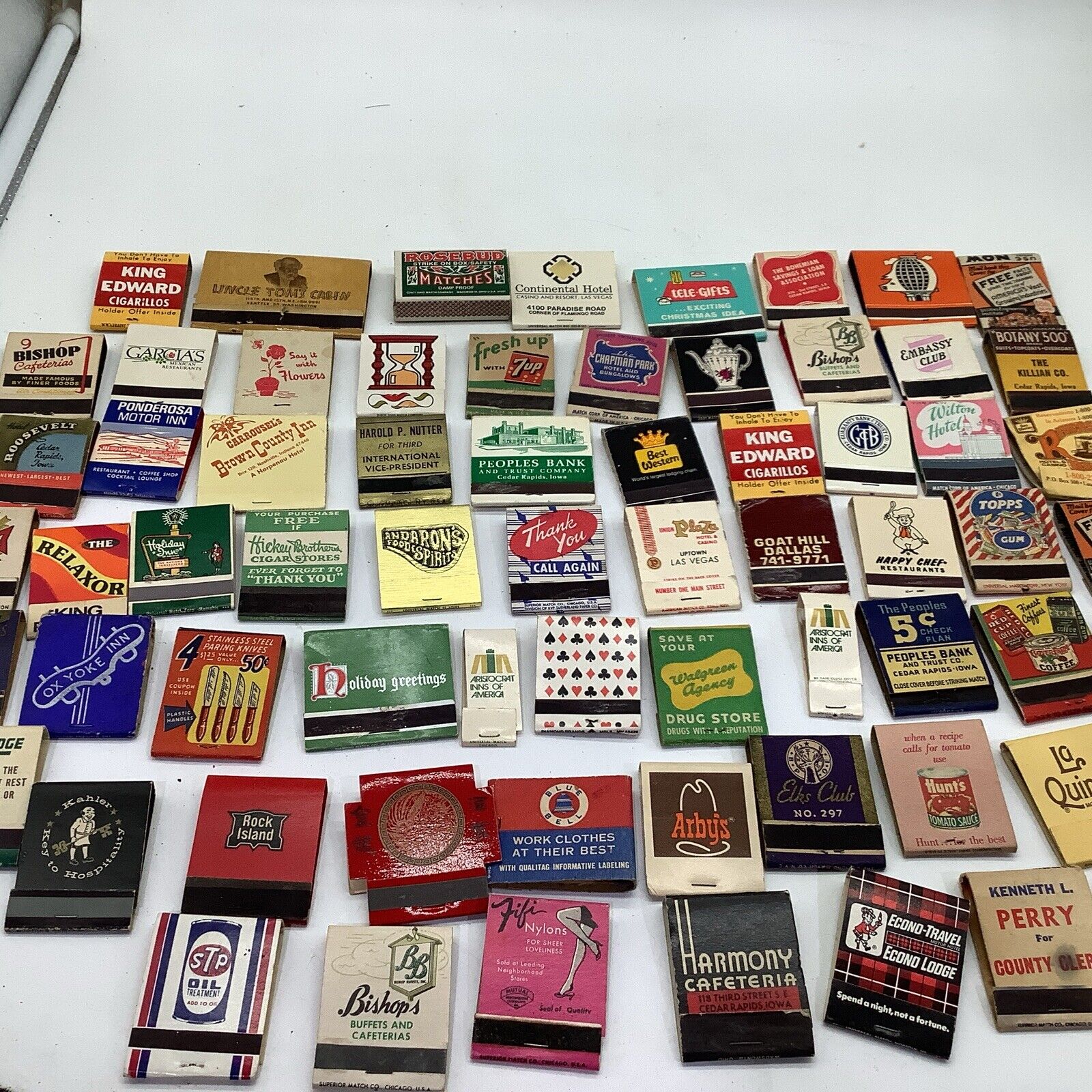 Vintage Matchbooks Lot of 70 Most Unused Restaurants Hotels Railroad Gum Coffee