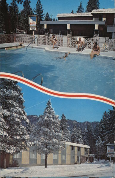 South Lake Tahoe,CA Slalom Inn El Dorado County California Tahoe Foto Postcard
