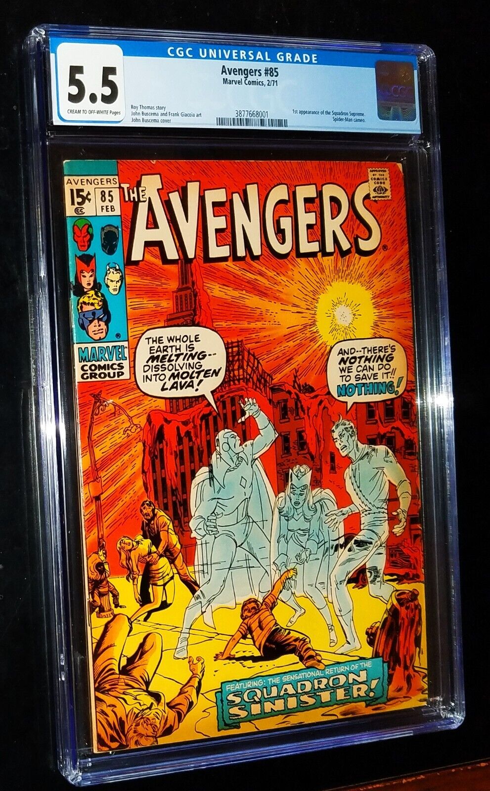 CGC THE AVENGERS #85 1971 Marvel Comics CGC 5.5 Fine- KEY ISSUE