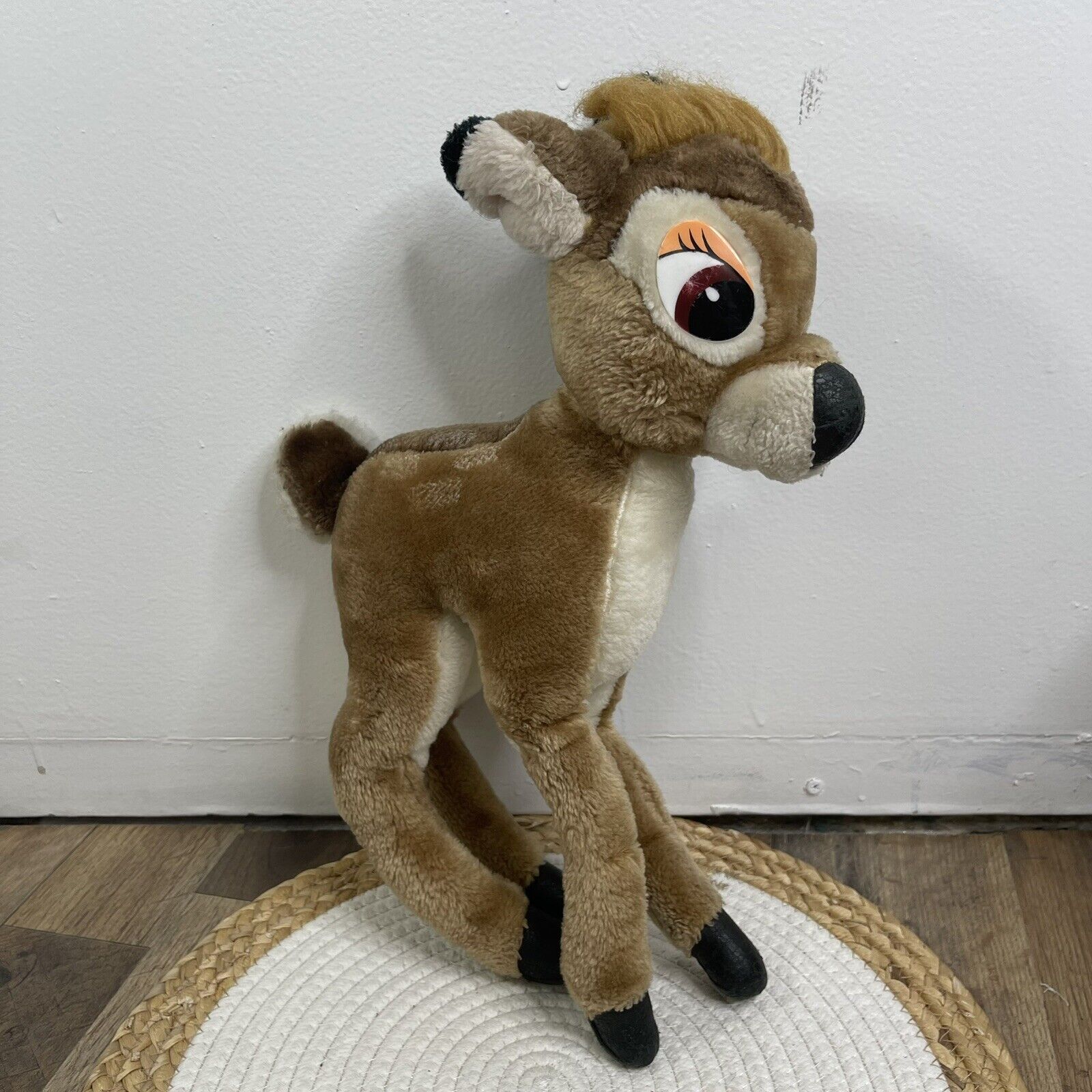Disney Vintage Bambi Plush Stuffed Animal Posable Legs 1980s Walt Disney