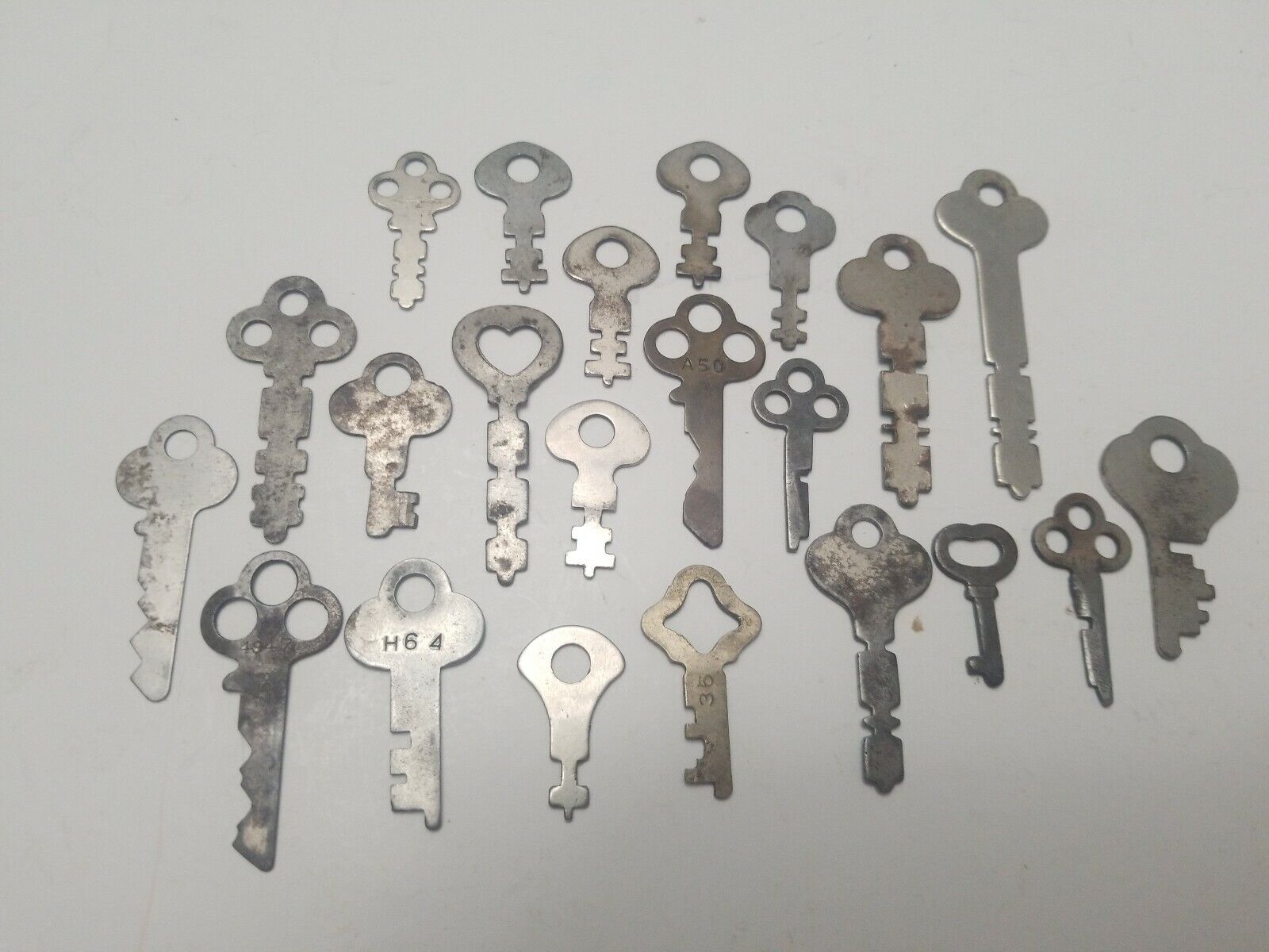 Antique Flat Skeleton Keys. Lot of 22