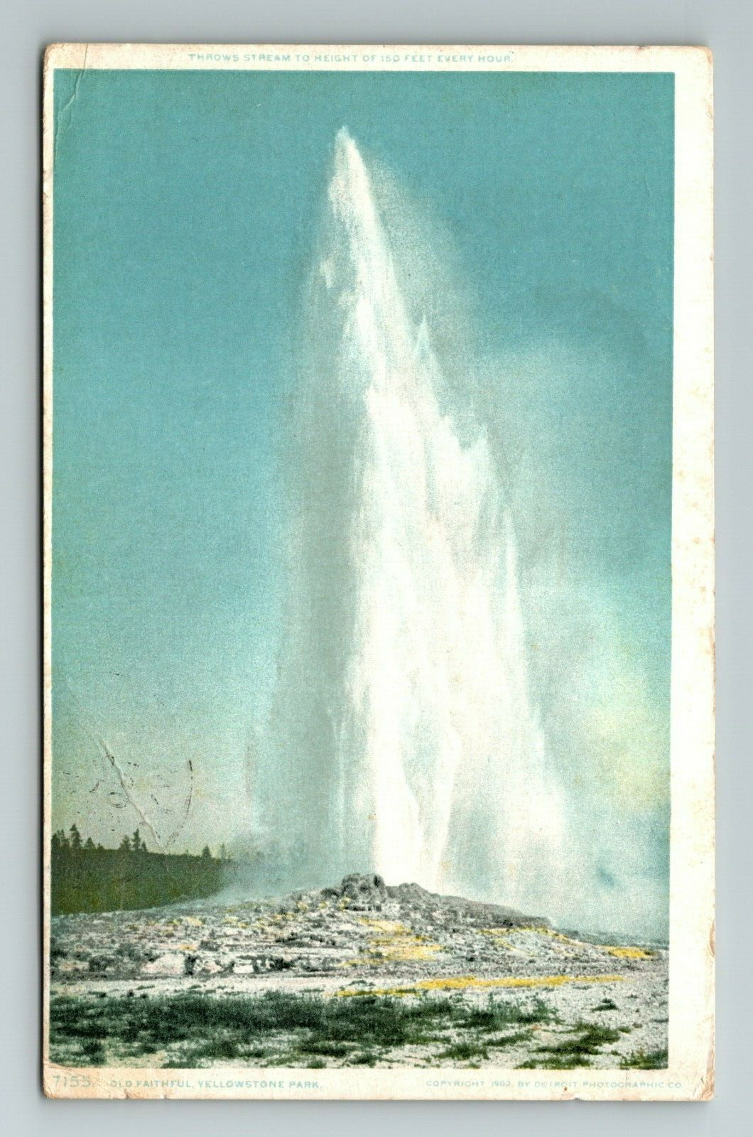 WY-Wyoming, Old Faithful, Yellowstone Park, Vintage Postcard