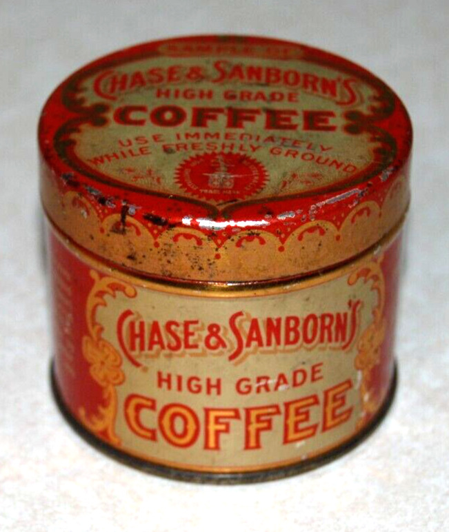 RARE Vintage Chase & Sanborn High Grade Sample Size Coffee Tin