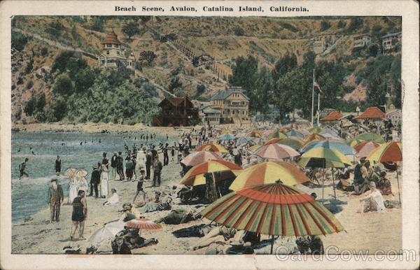 1923 Avalon,CA Beach Scene Los Angeles County California California Postcard Co.