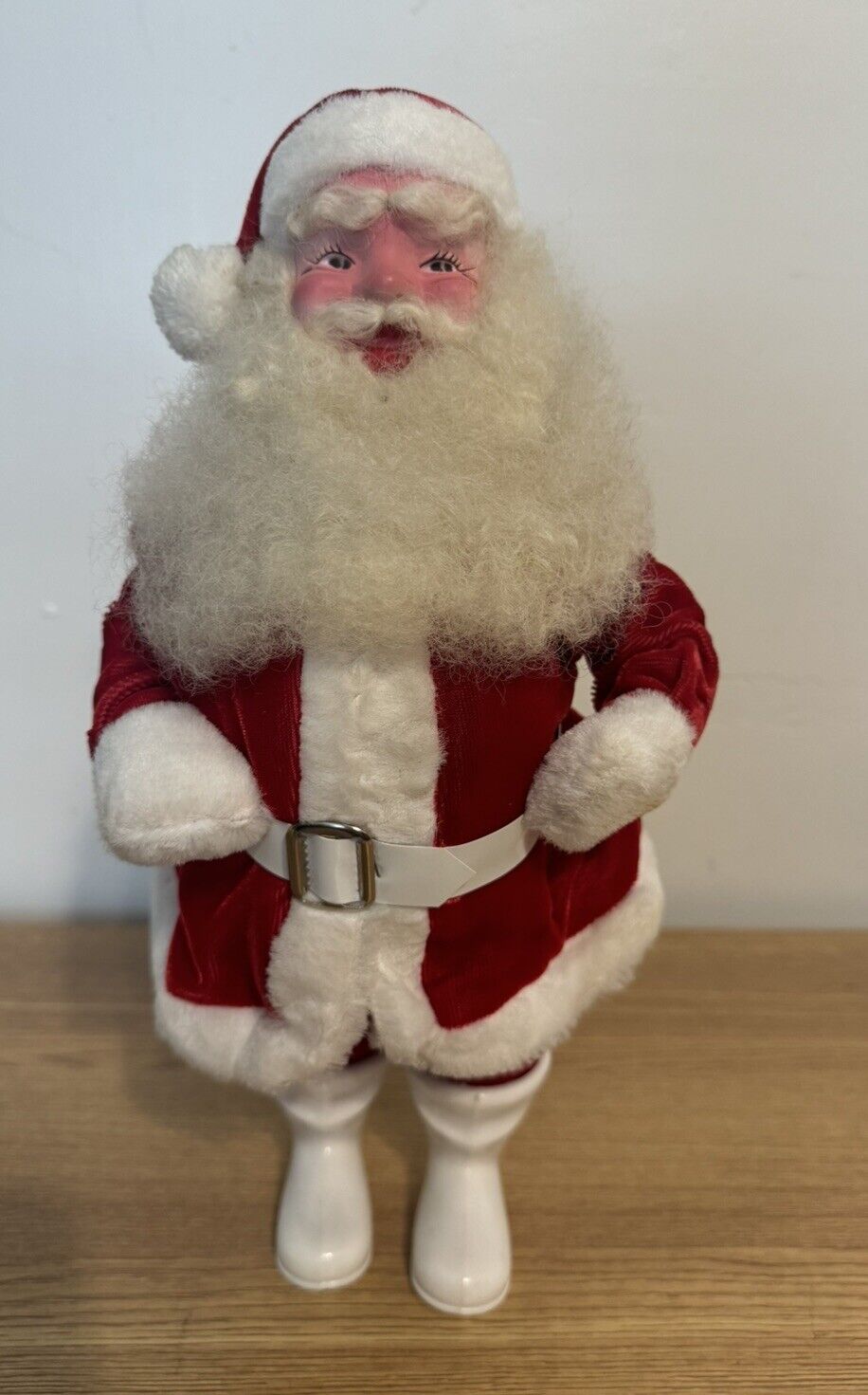 Vintage Harold Gale Santa Claus Christmas Doll Red Velvet 14 Inches Read