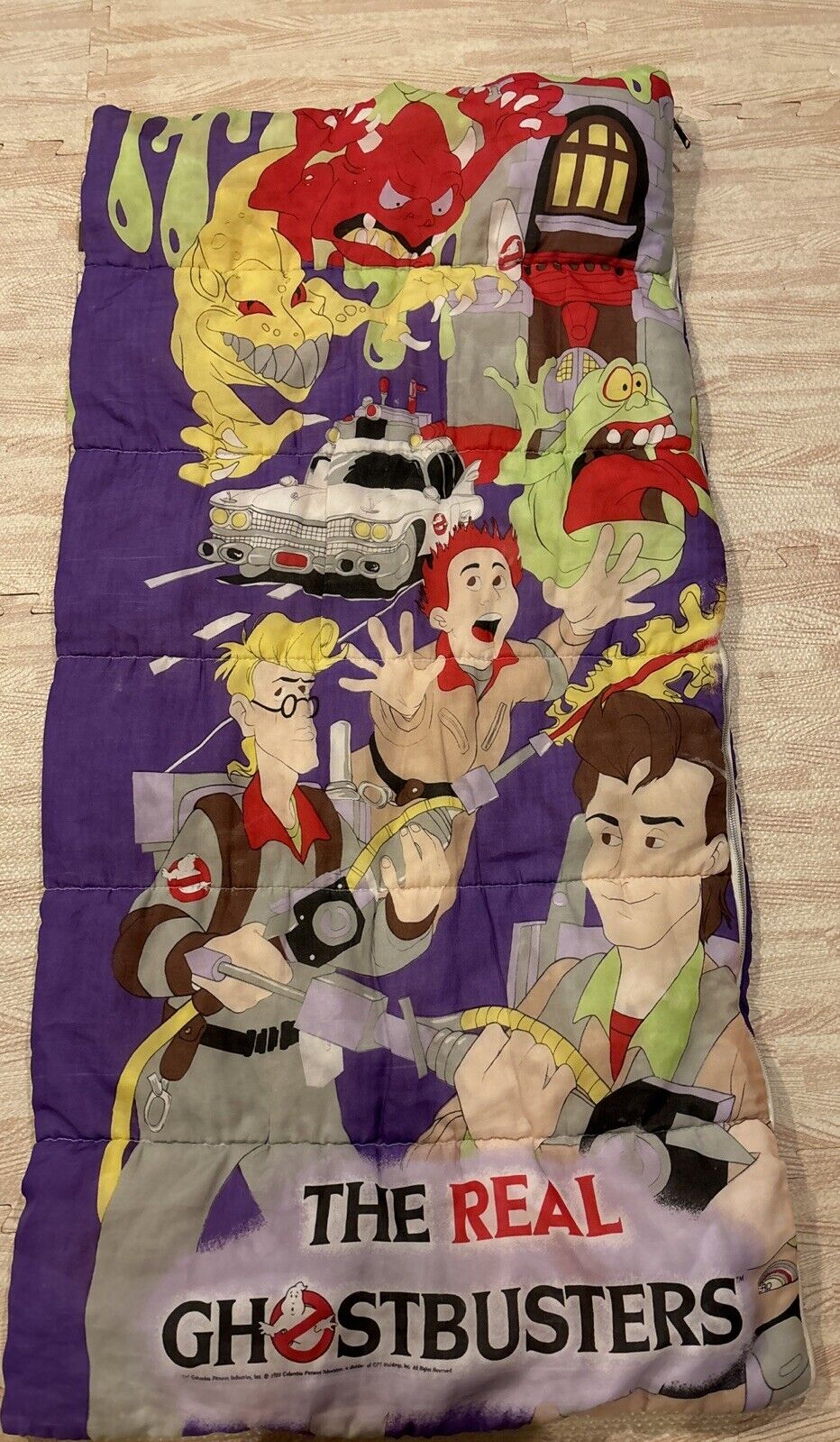 Real Ghostbusters Sleeping Bag Multicolor Size 54x26 Vintage 1988 Columbia Kids