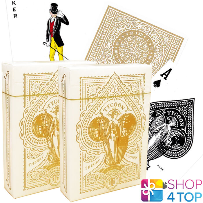 2 DECKS TYCOON IVORRY EDITION THEORY 11 LUXURY PLAYING CARDS WHITE MAGIC TRICKS