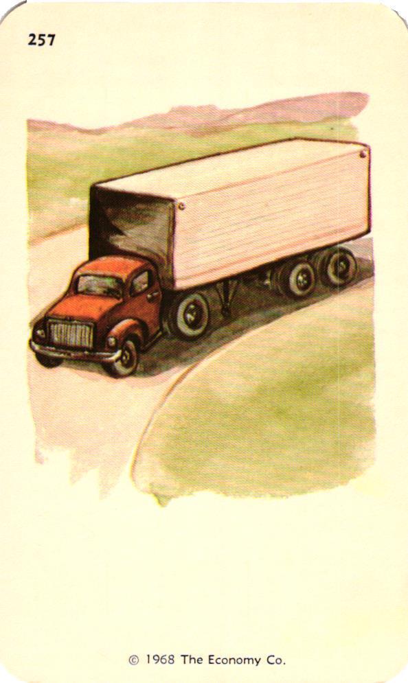 1968 Kindergarten Flash Card Truck #257 Economy Co. Smash Book Scrapbook