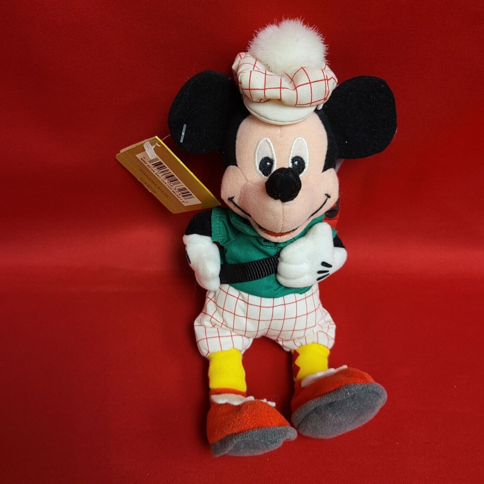 Golfer Mickey Mouse Plush Bean Bag Beanies Disneyland Stuff Toy