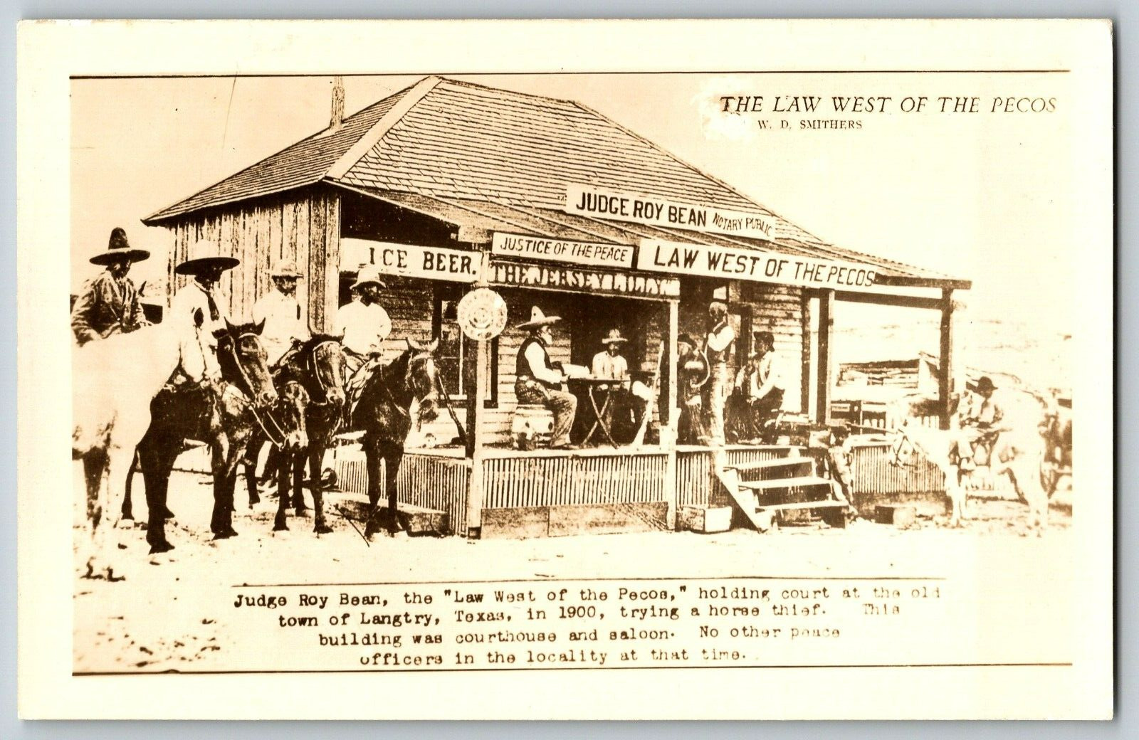 The Law West Of The Pecos W.D. Smithers - RPPC Vintage Postcard - Unposted