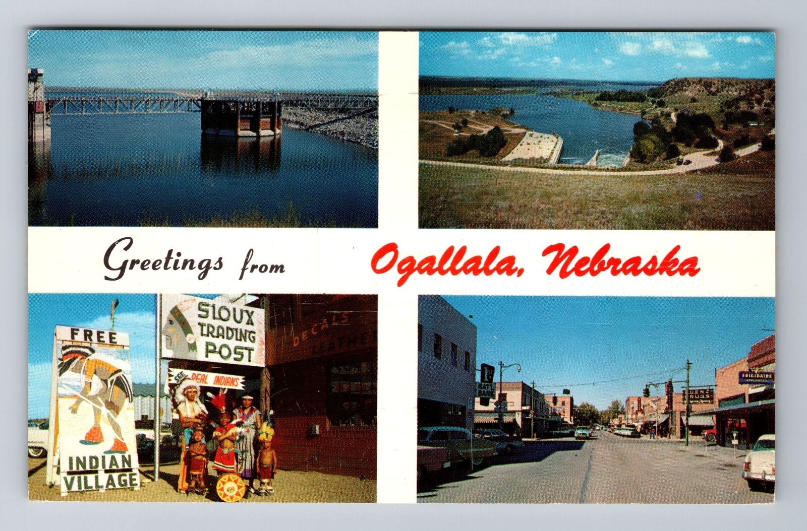 Ogallala NE-Nebraska, Scenic Banner Greetings, Antique Souvenir Vintage Postcard