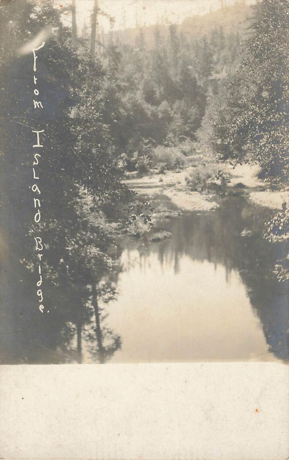 1910s RPPC ISLAND BRIDGE Pacfic Northwest Midwest unknown Real Photo Postcard 