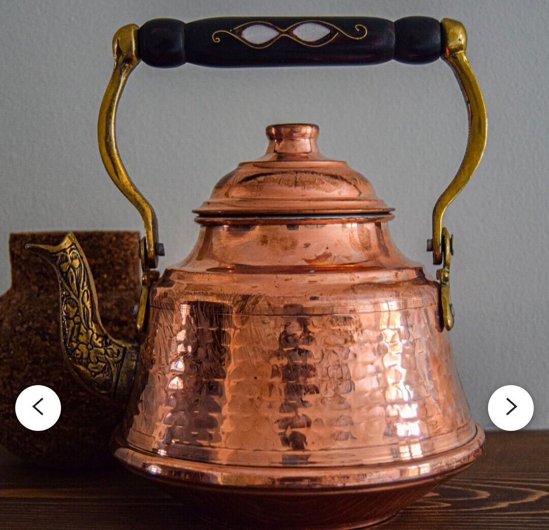  Handcrafted 100% Copper Tea Kettle | Hammered 