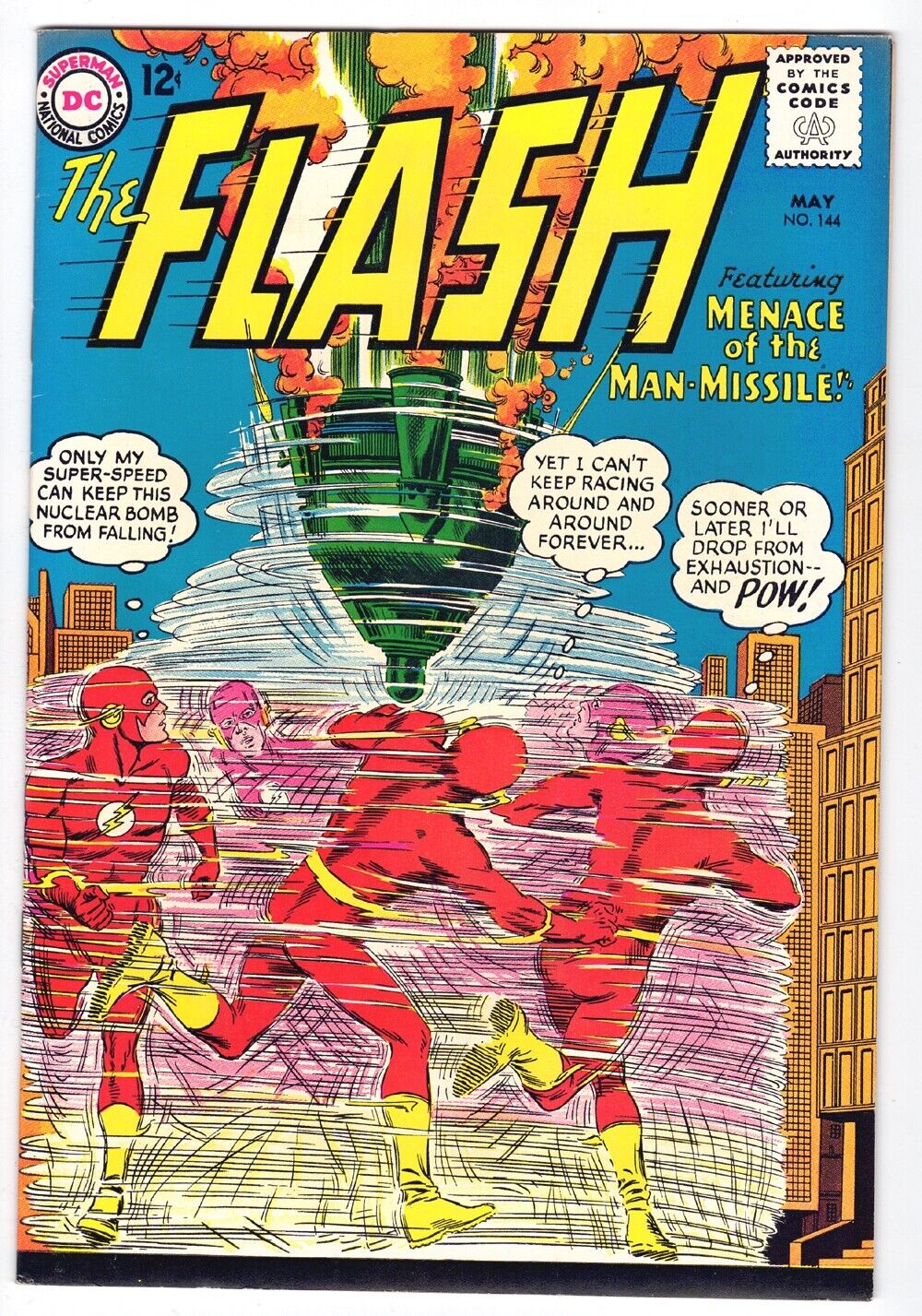 FLASH #144 8.0 HIGH GRADE 1964 OW/W PAGES GREG EIDE COLLECTION