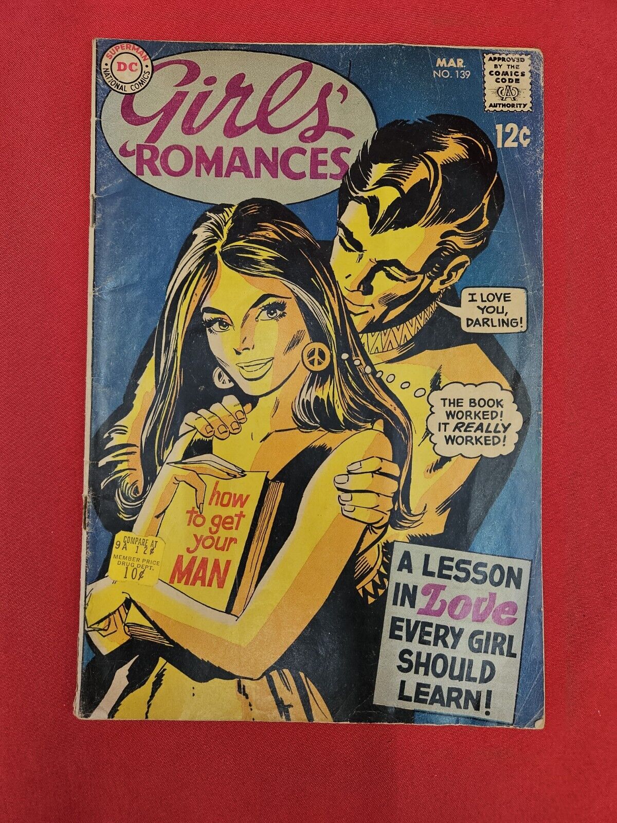 GIRLS\' ROMANCES #139-comic book D.C. SILVER AGE 1969 INFANTINO COVER