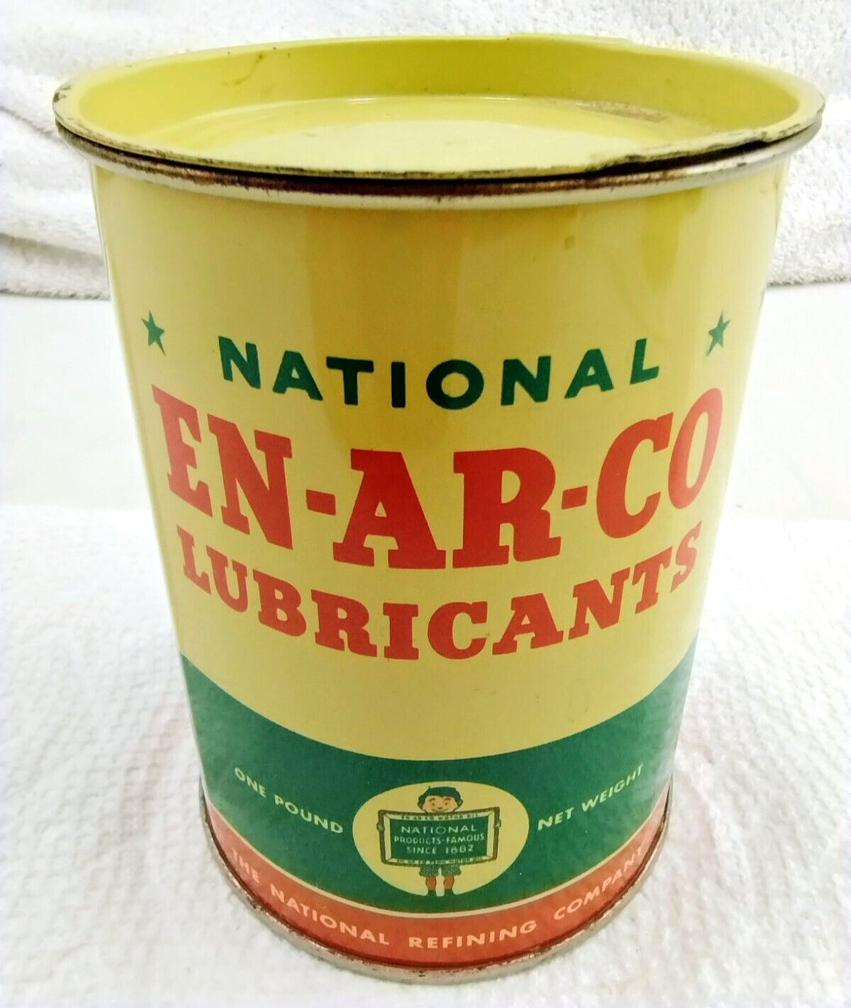 Beautiful Vintage National EN-AR-CO Lubricants 1 Pound Can Empty