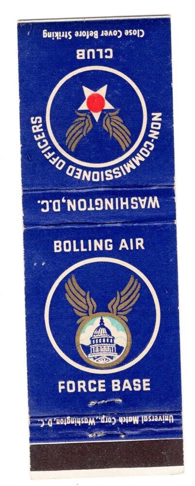 Matchbook: Army Air Force - Bolling Field NCO Club, Washington DC