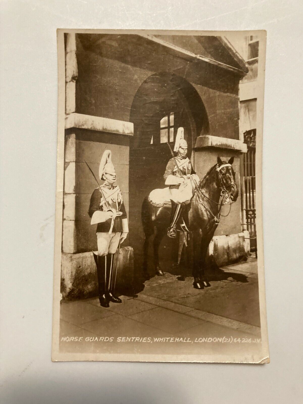 C. 1951 Whitehall, London, England Horse Guards RPPC Real Photo Postcard