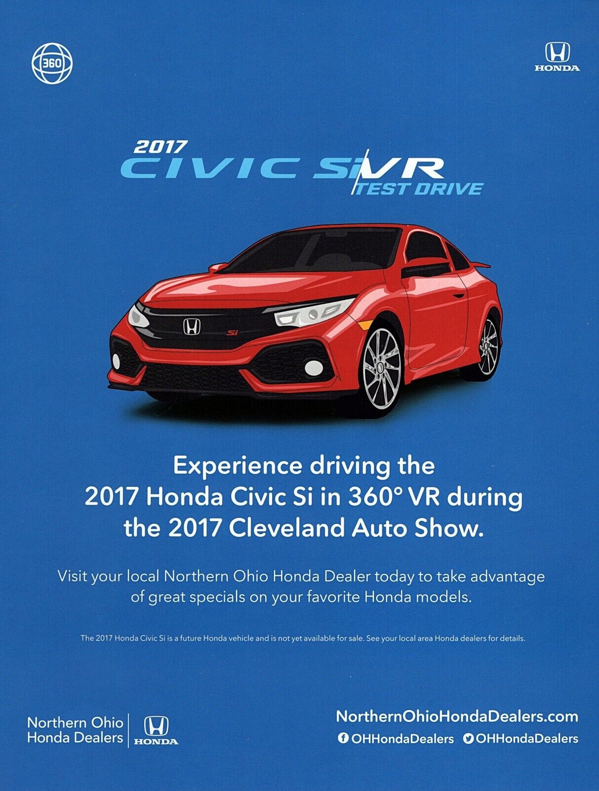 2017 Honda Civic Si Original Color Print Ad