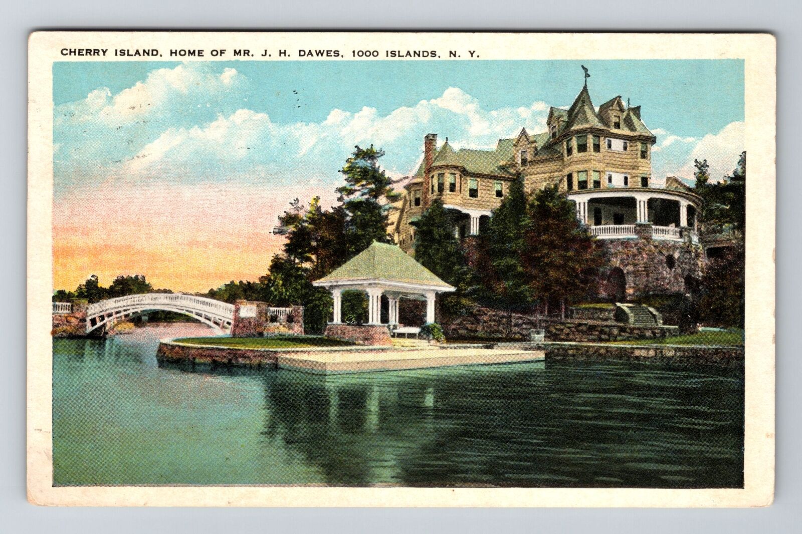 Thousand Islands NY-New York, Cherry Island, Antique Vintage c1925 Postcard