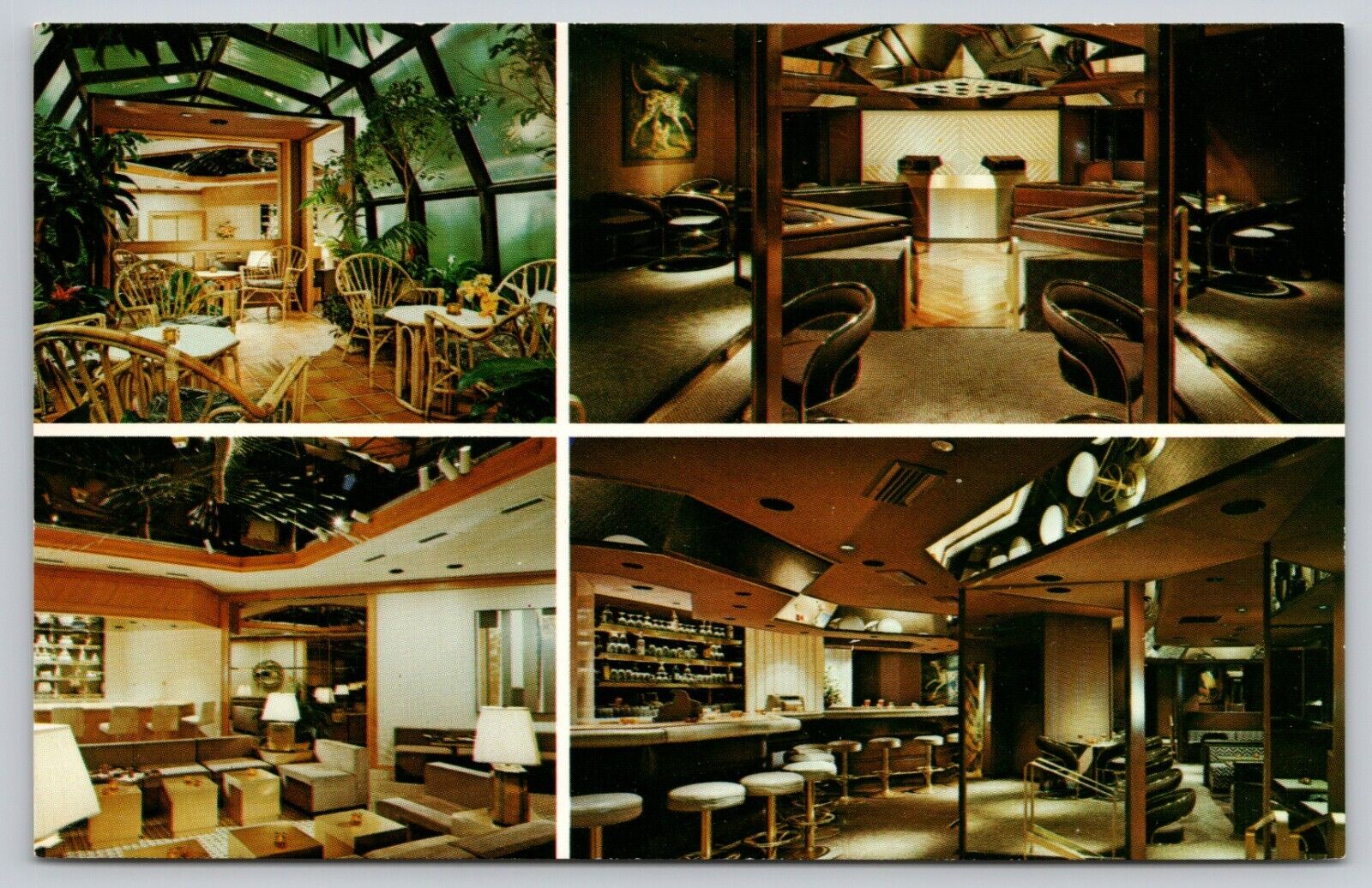 Postcard NY New York City Sybils Club Interior Dining Bar Multi View UNP B11