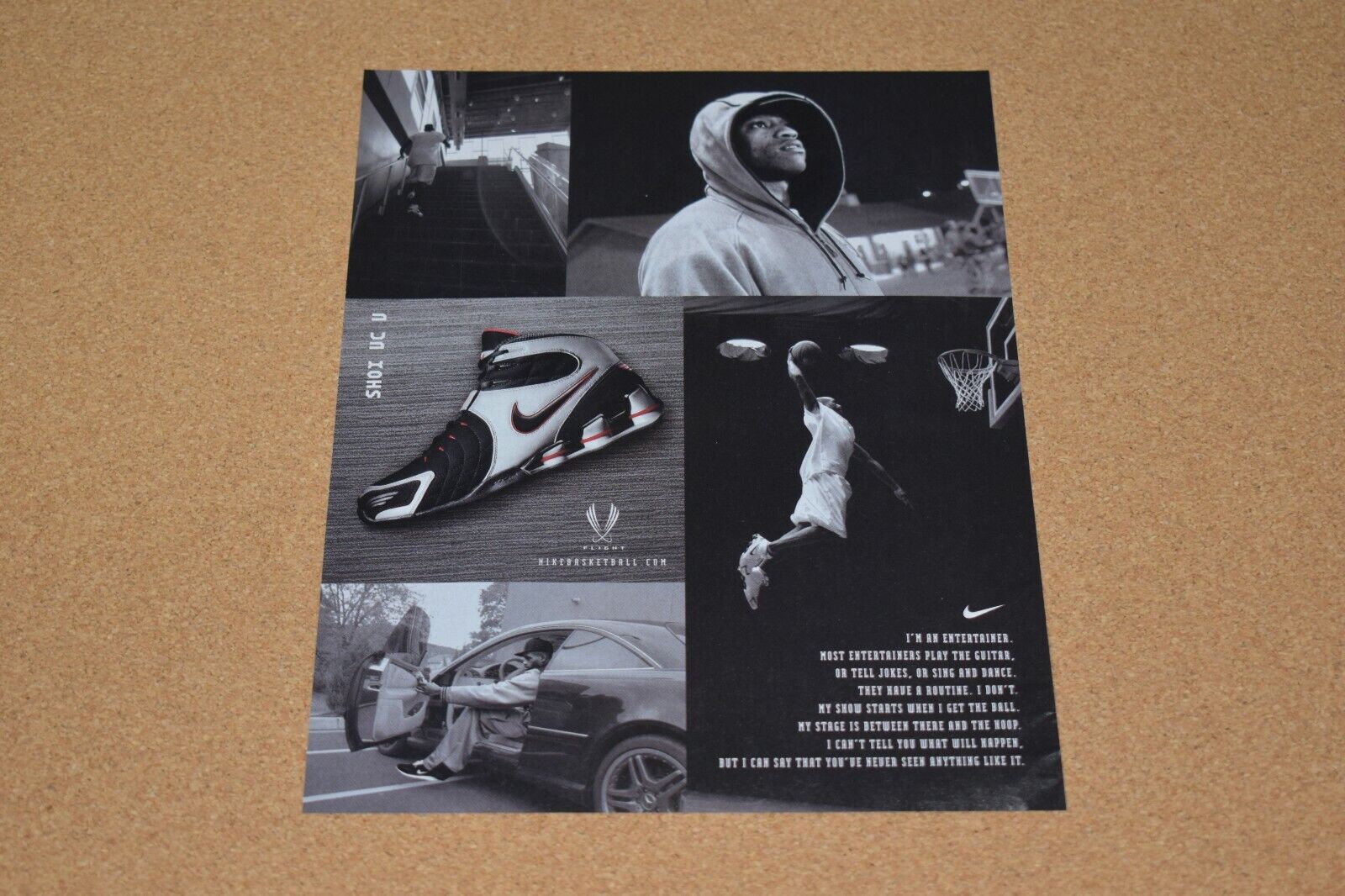 2006 Print Ad Vince Carter Nike Flight Basketball Shoe Entertainer dunk sports