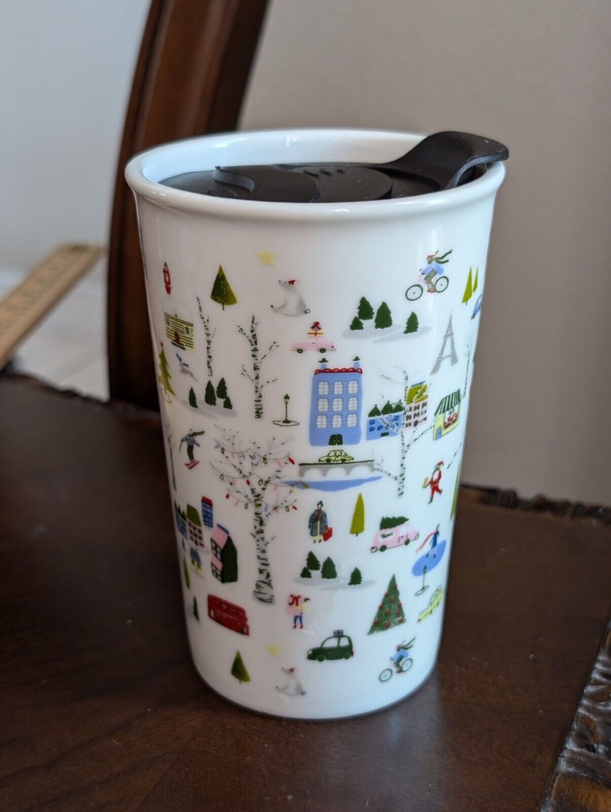 OPALHOUSE STONEWARE TRAVEL TUMBLER WITH LID CHRISTMAS WINTER - 5.25\