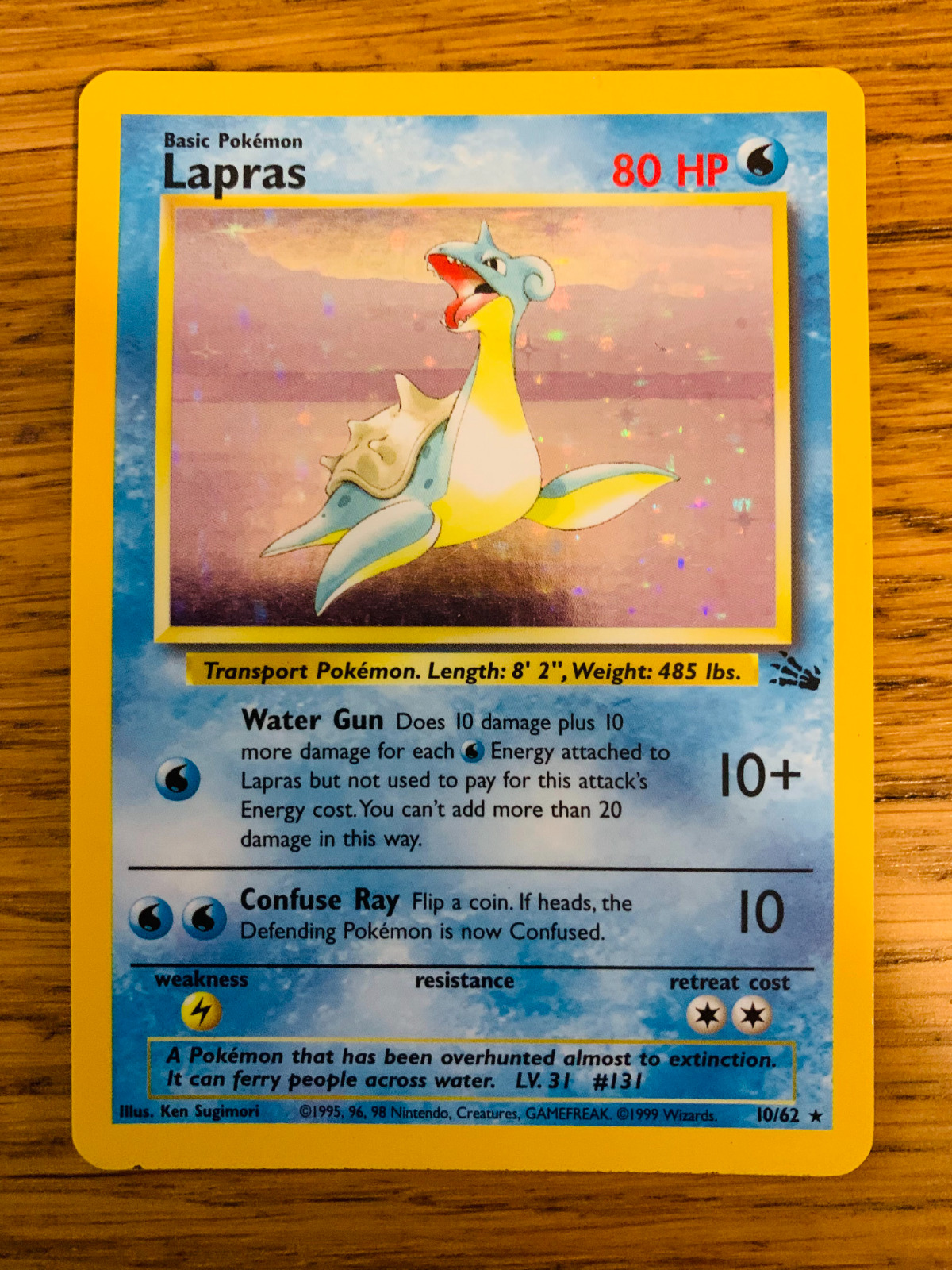 Lapras (10/62) Holo Fossil Set Pokemon Card FAST & FREE P&P