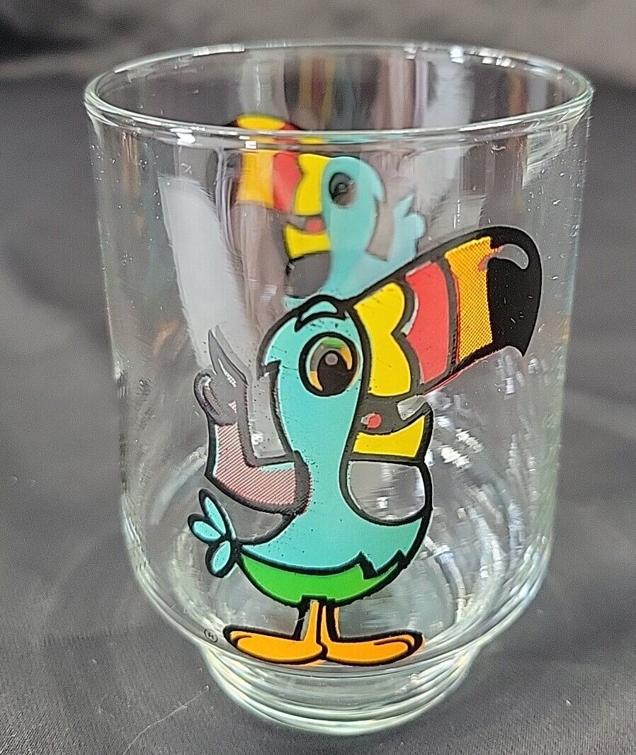 1977 Kellogg\'s Collector Series Glass Toucan Sam Fruit Froot Loops VTG