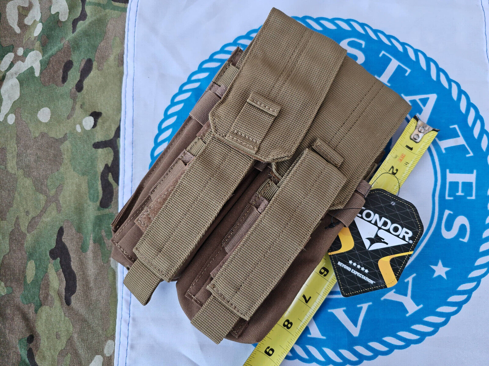 Condor MA71 MOLLE Double 762 Pistol Rifle Magazine Plate Carrier Pouch Coyote