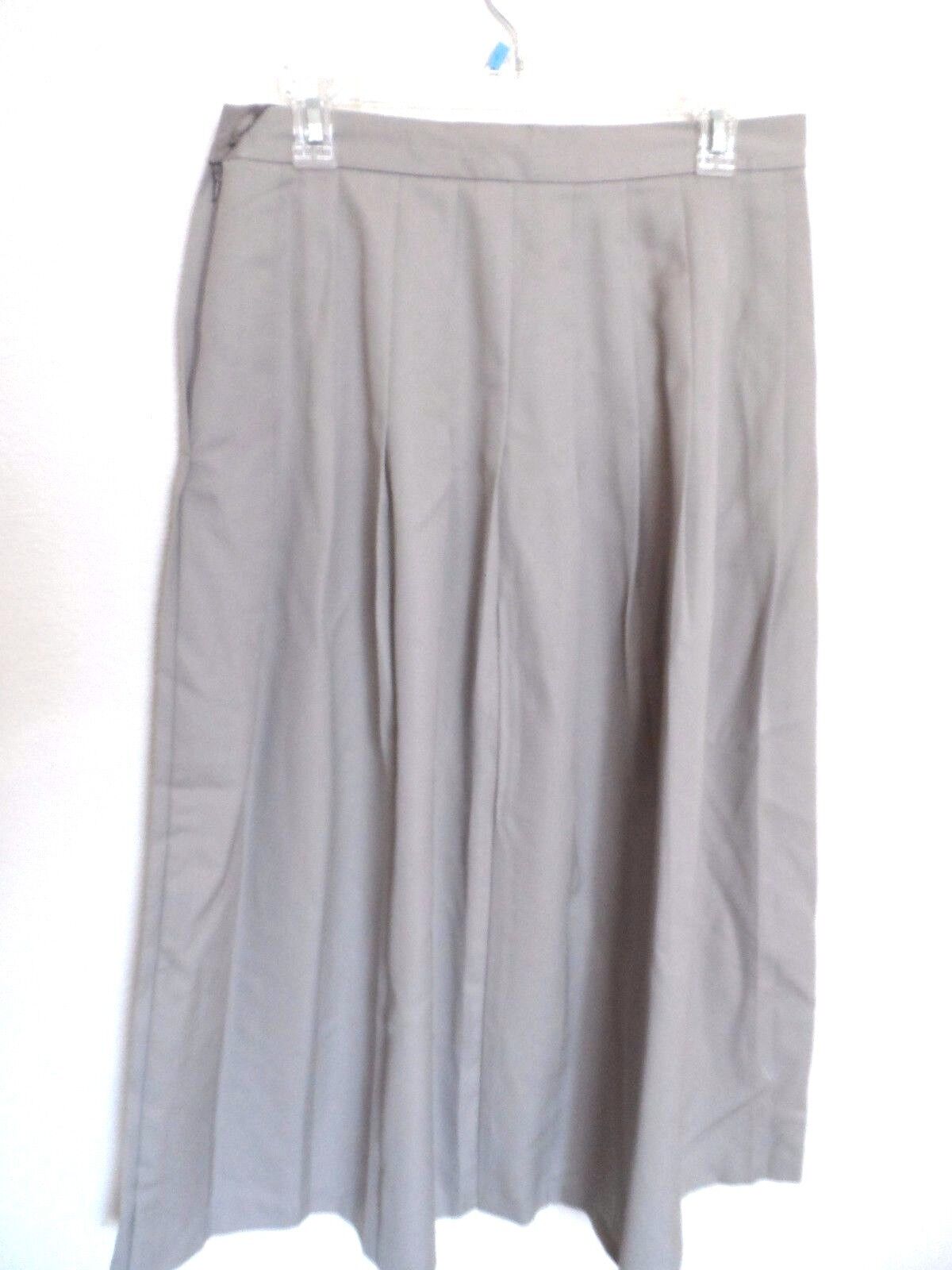 Vintage Field Manor Women's 100% Wool Pleated Skirt - Size: 14, Beige ()