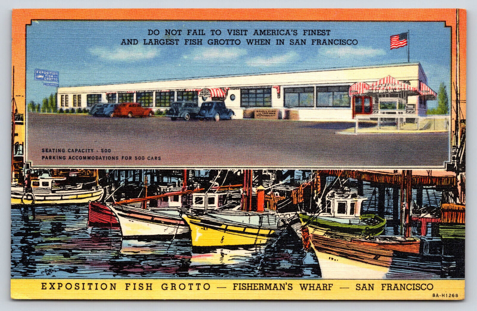 San Francisco CA-California, Exposition Fish Grotto, Fisherman's Wharf, Postcard