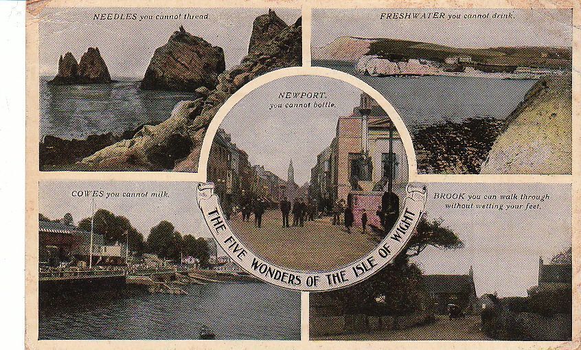 Postcard Five Wonders of Isle of Wight UK