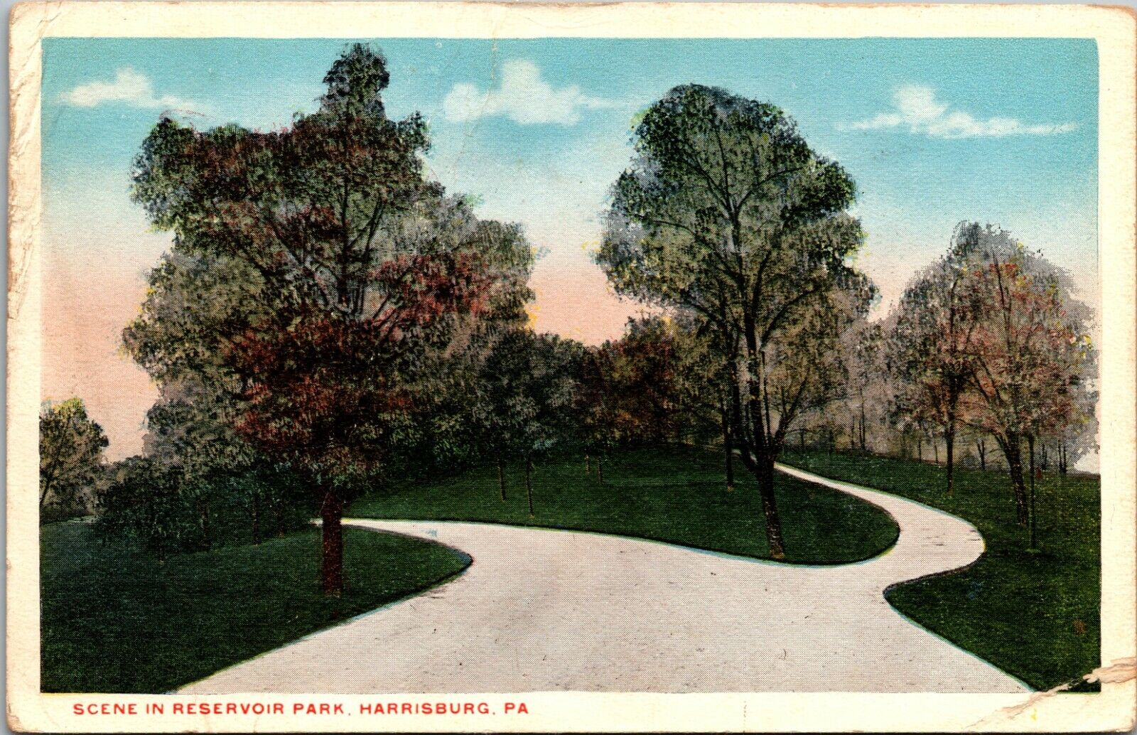 Harrisburg PA Pennsylvania, Reservoir Park, Vintage c1922 Postcard