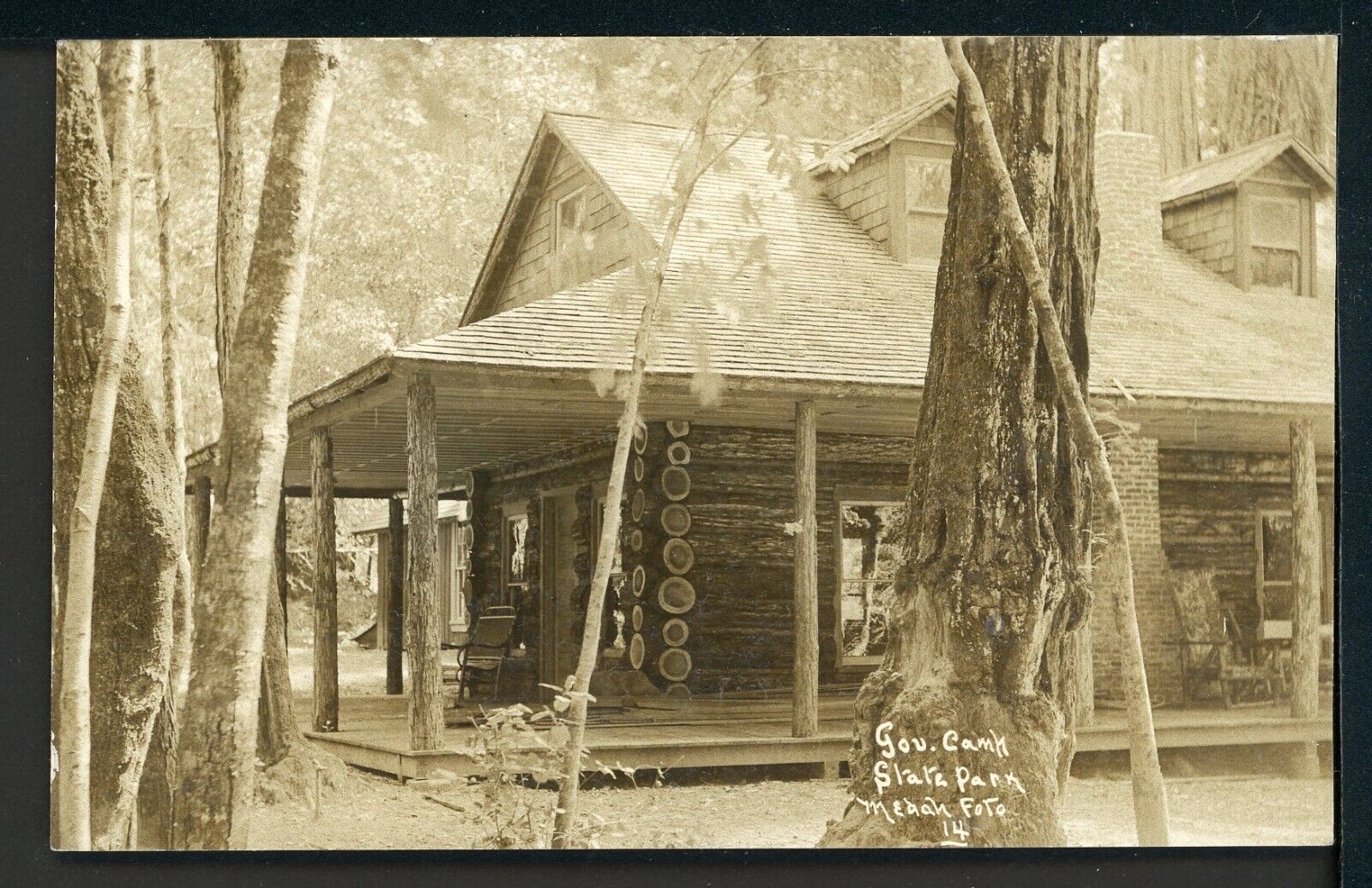 RPPC Government Camp State Park Cabin CA Historic Vintage Postcard M1495a