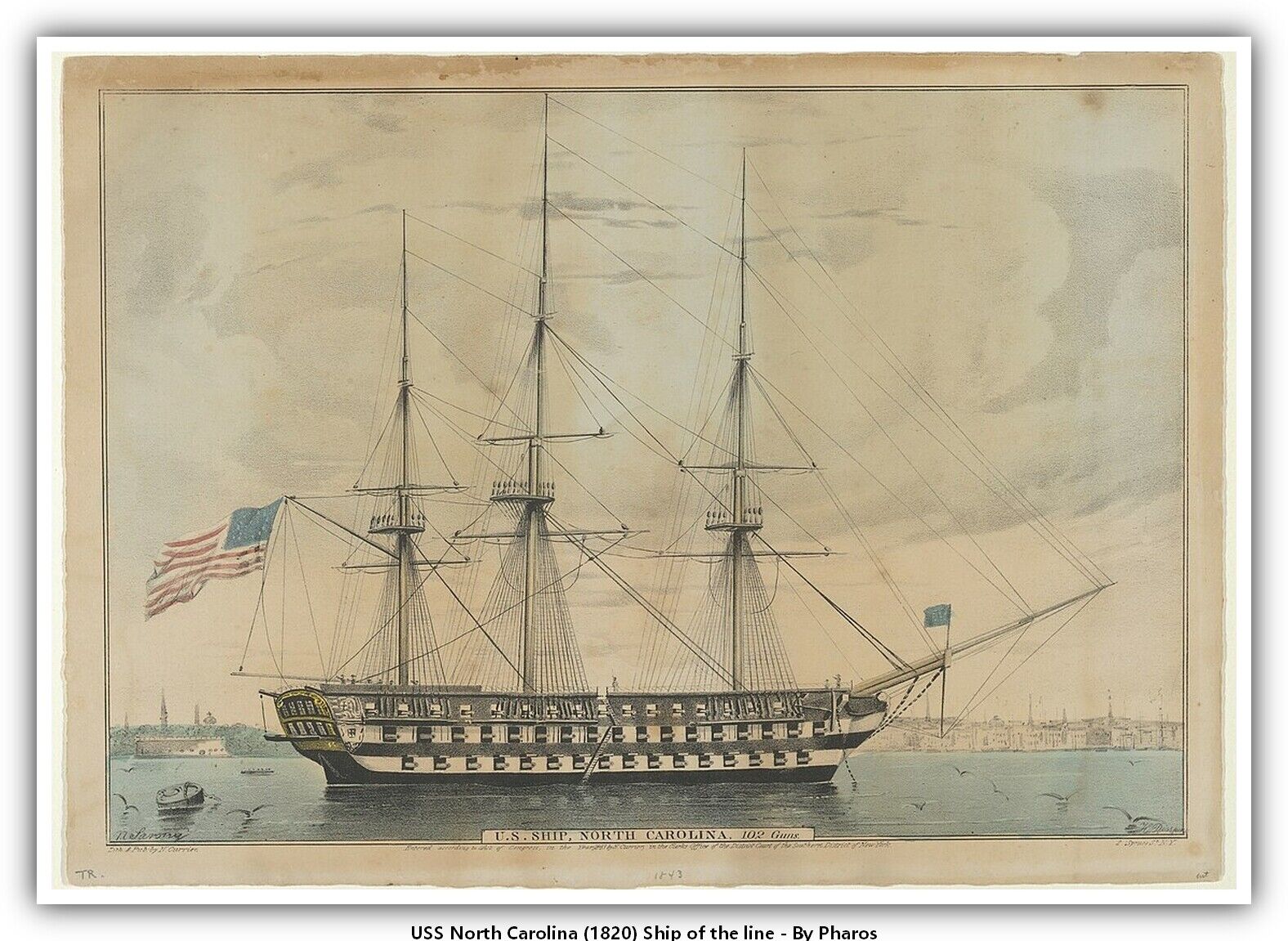 USS North Carolina (1820) Ship of the line_issue1