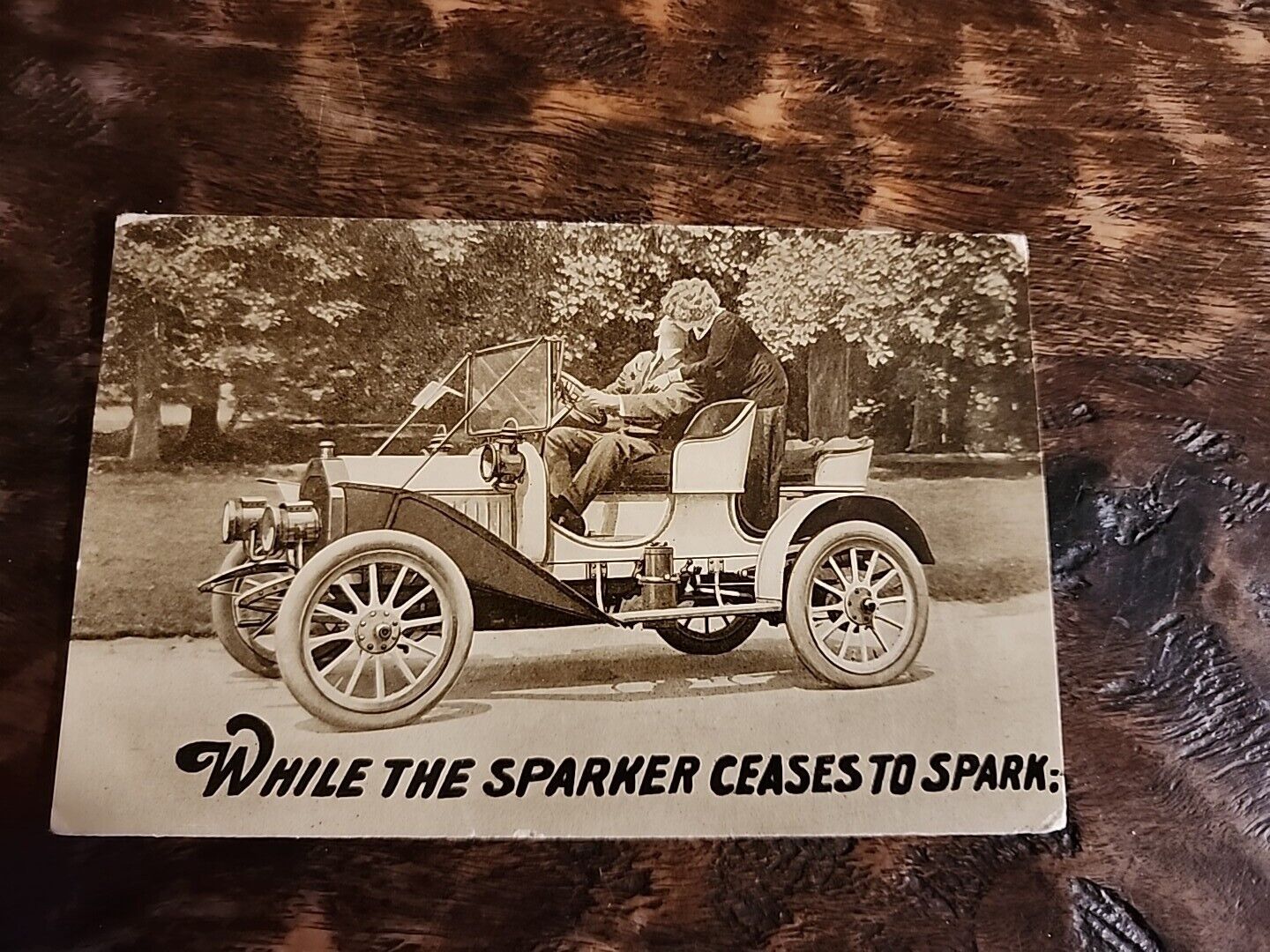 1911 RPPC Real Picture Postcard Auto While The Sparker Ceases To Spark