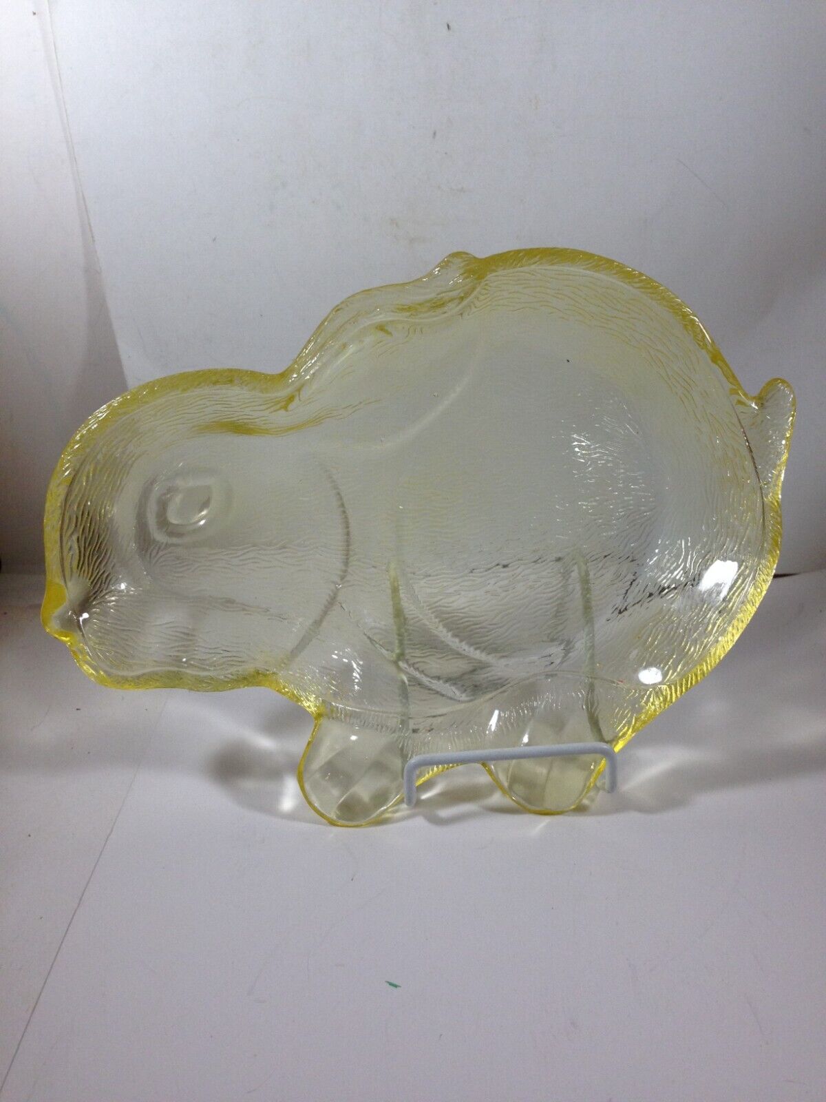 Vintage Celebrations Yellow Glass Rabbit Bunny Easter Plate